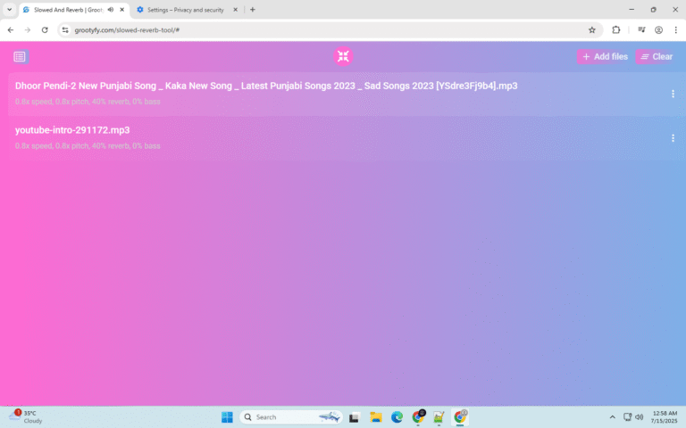 online slow reverb