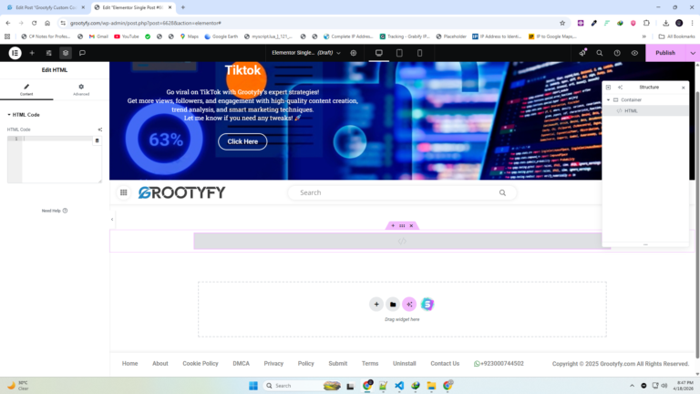 HTML code field inside WordPress post editor plugin