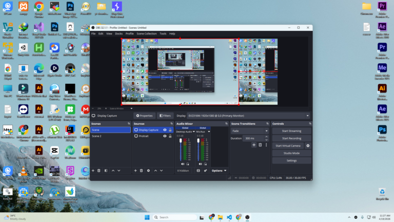 OBS Lua automation script for tutorials coding and streaming